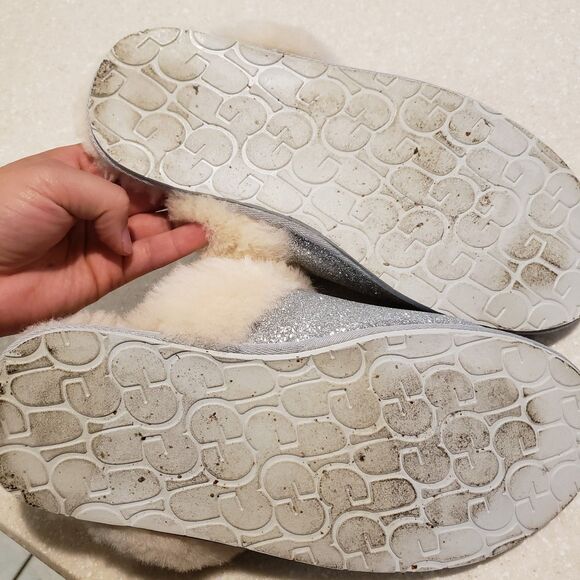 UGG Scuffette Sparkle Slipper Silver Women's Size 9 - Picture 5 of 7